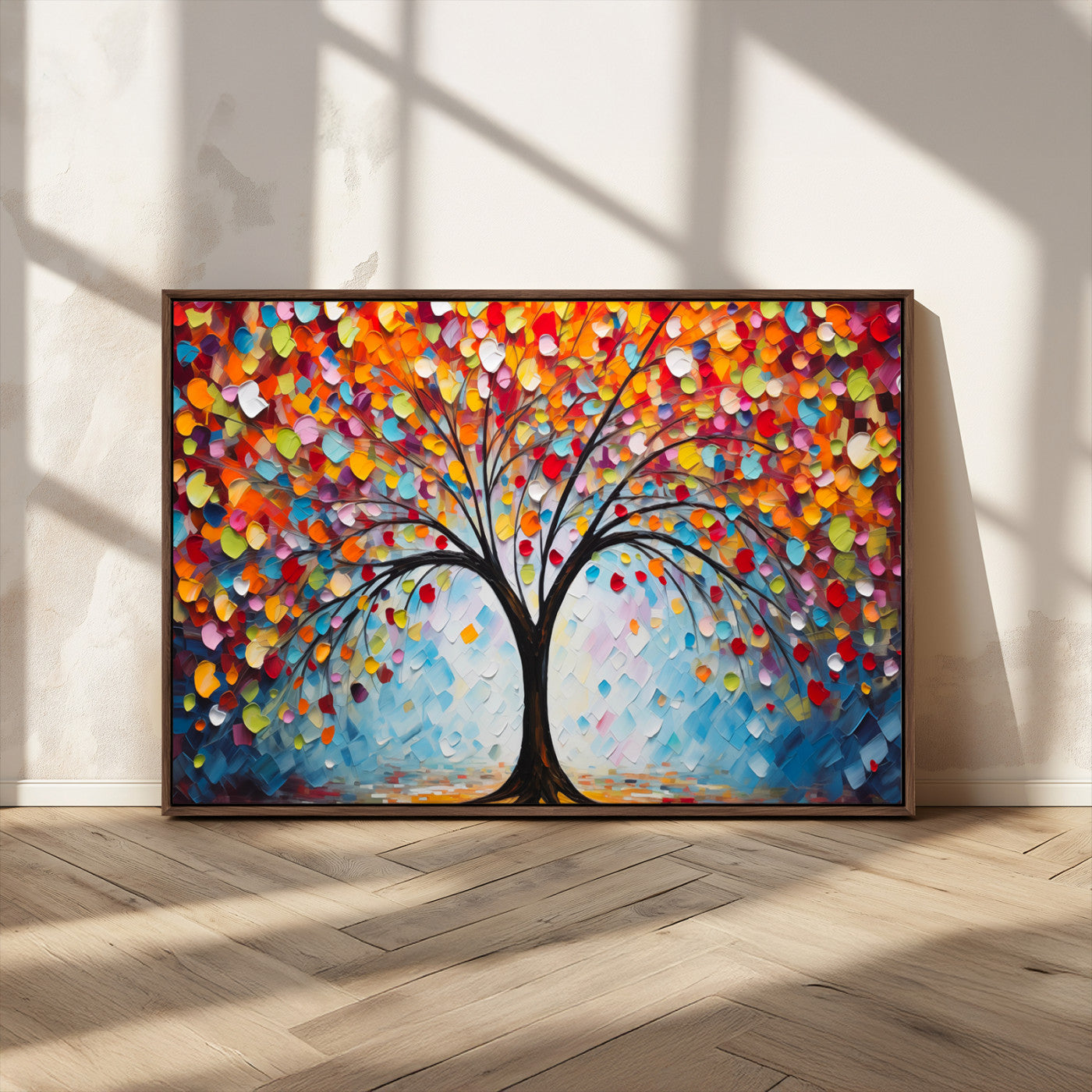 HS2447-MGV-CV-36X24-Vibrant Tree of Life Canvas Wall Art – Colorful Abstract Nature in Modern Decor - Ready to Hang