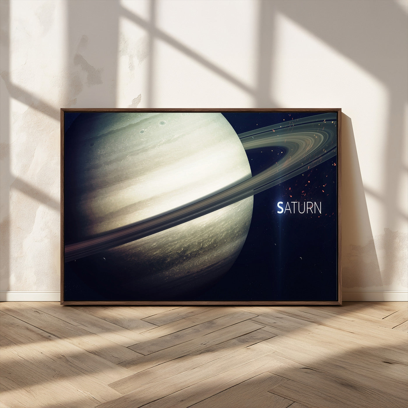-Framed Saturn Wall Art Canvas Print