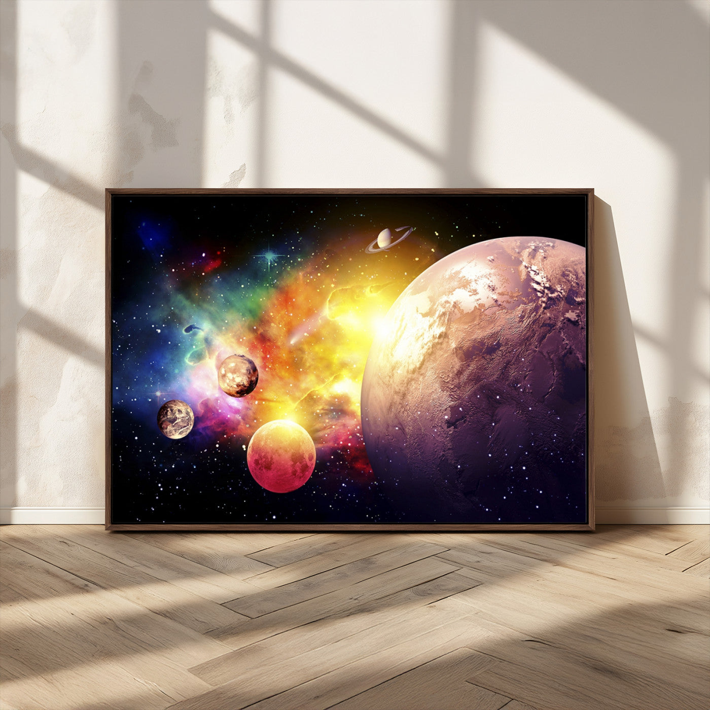 51843-MGV-FC-36X24_Walnut-Space and Galaxy Canvas Print