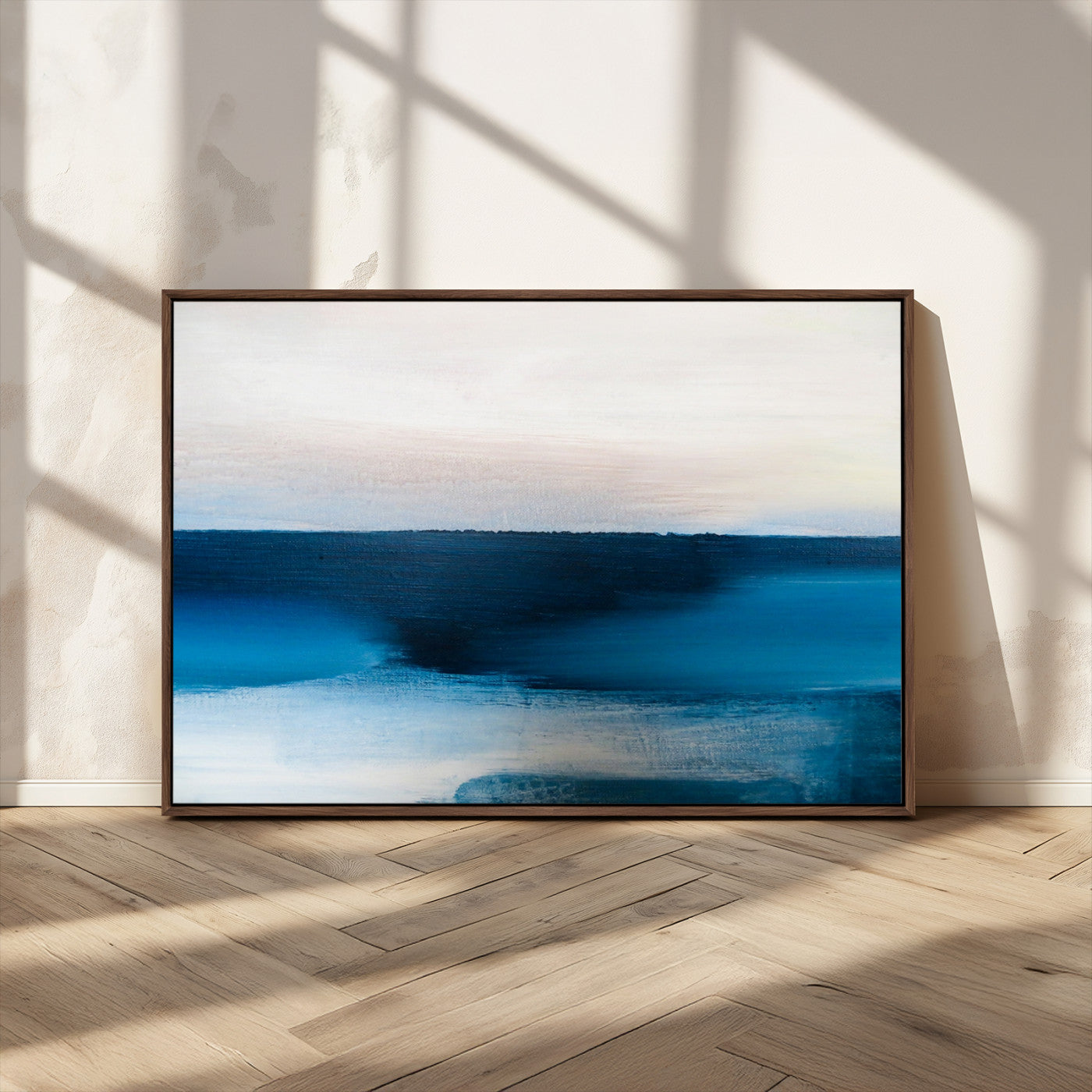 72452-MGV-CV-36X24-Dark Blue Abstract Wall Art Canvas Print