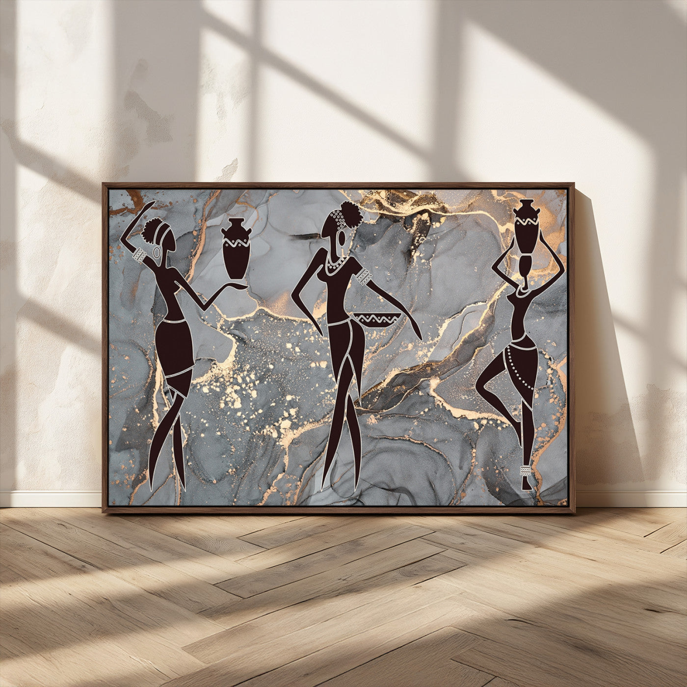 25097-MGV-FC-36X24_Walnut-Abstract African Womens Art Canvas Print