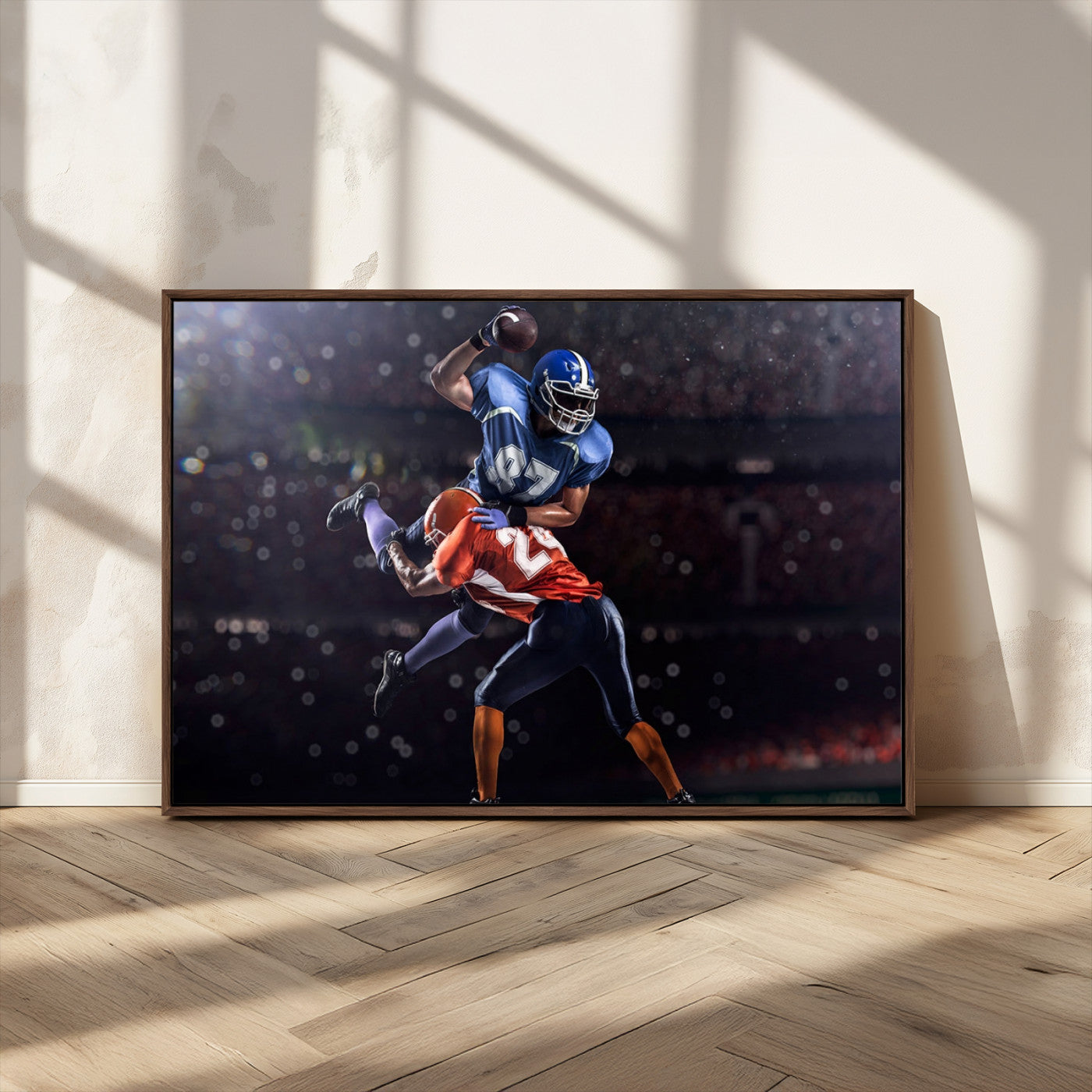 76491-MGV-CV-36X24-American Football Wall Art Canvas Print, Stadium Sport Wall Art Print