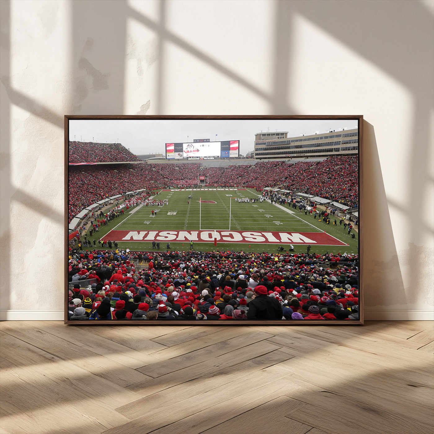 23461-MGV-CV-36X24-Wisconsin Badgers Team Print Canvas - Madison Camp Randall Stadium Wall Art Canvas Print