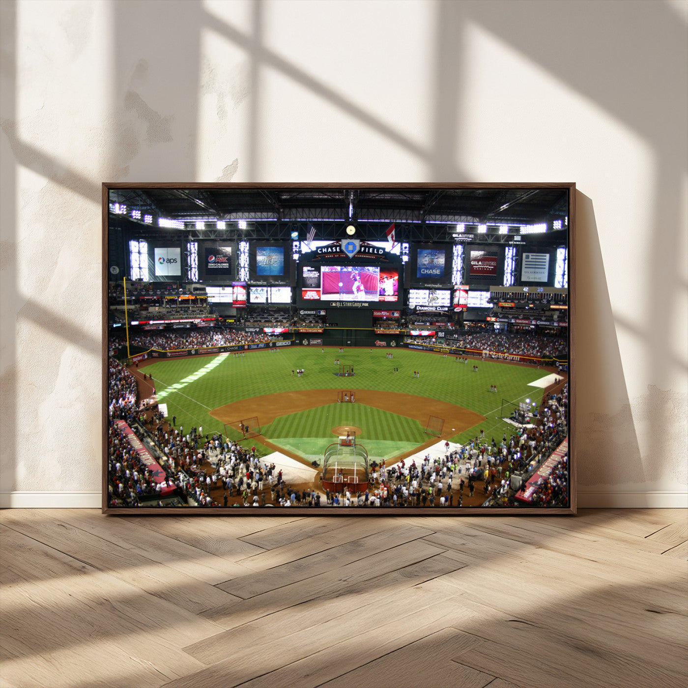 91630-MGV-CV-36X24-Arizona Diamondbacks Baseball Team Print - Phoenix Chase Field Baseball Stadium Wall Art Canvas