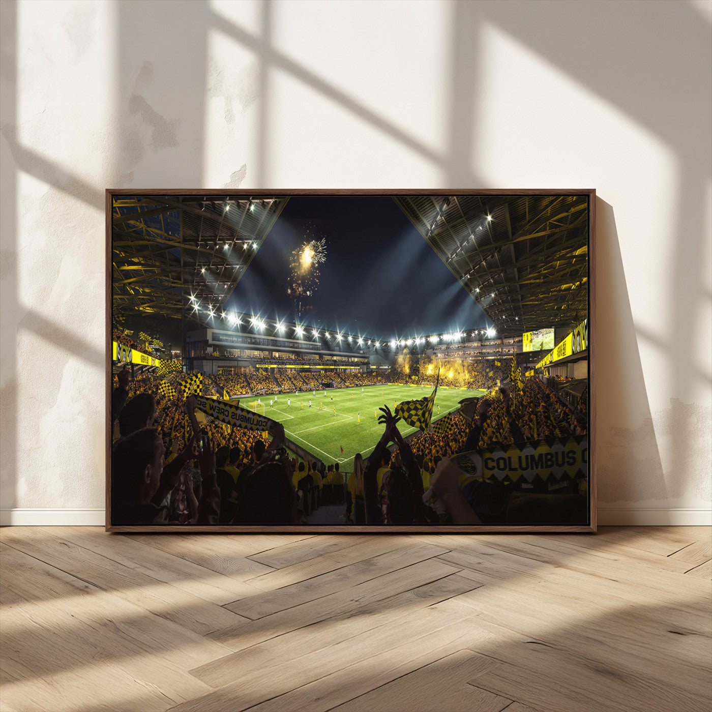 51122-MGV-FC-36X24_Walnut-Columbus Crew Soccer Team Print - Columbus Crew Stadium Wall Art Canvas Print