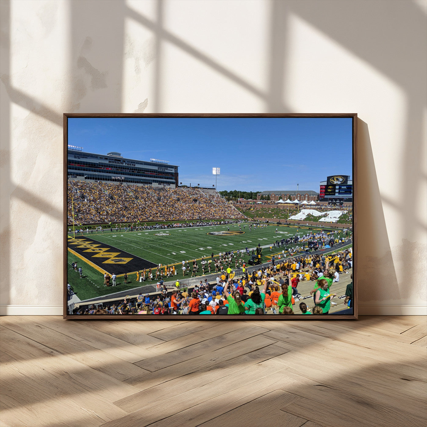 38399-MGV-CV-36X24-University of Missouri Tigers Football Team Print - Columbia Faurot Field Memorial Stadium Wall Art