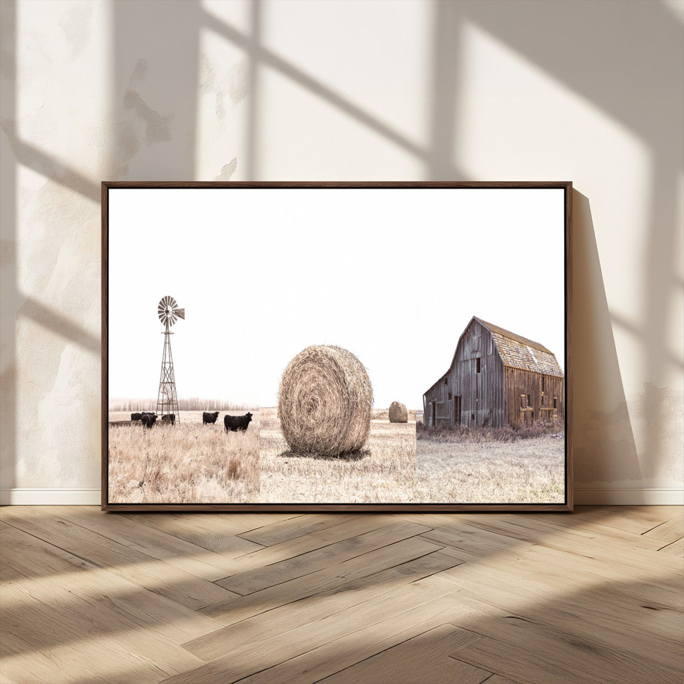 30918-MGV-CV-36X24-Farm Prints Set, Set of 6 Farmhouse Wall Art, Country House Decor, Barn Print, Wheat Print,
