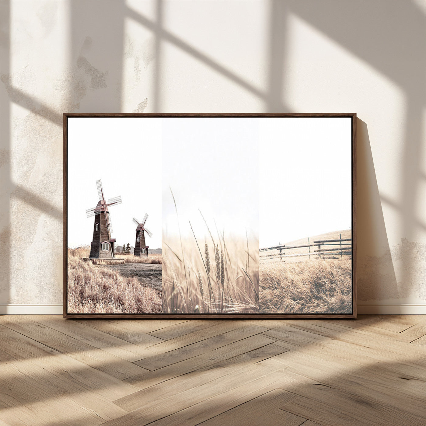 56649-MGV-CV-36X24-Farm Prints Set, Set of 3 Farmhouse Wall Art, Country House Decor, Barn Print, Wheat Print,