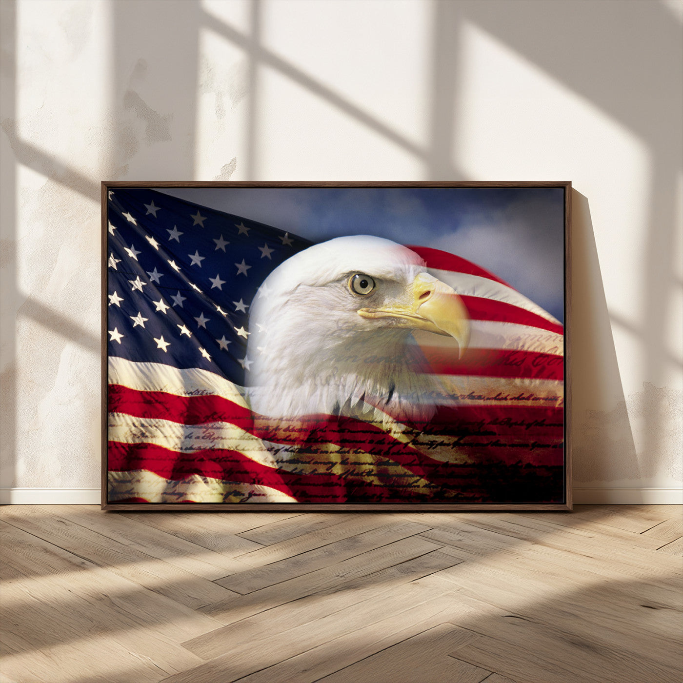 30313-MGV-CV-36X24-American Flag Eagle Symbol Wall Art, American Flag Eagle Wall Art Canvas Print