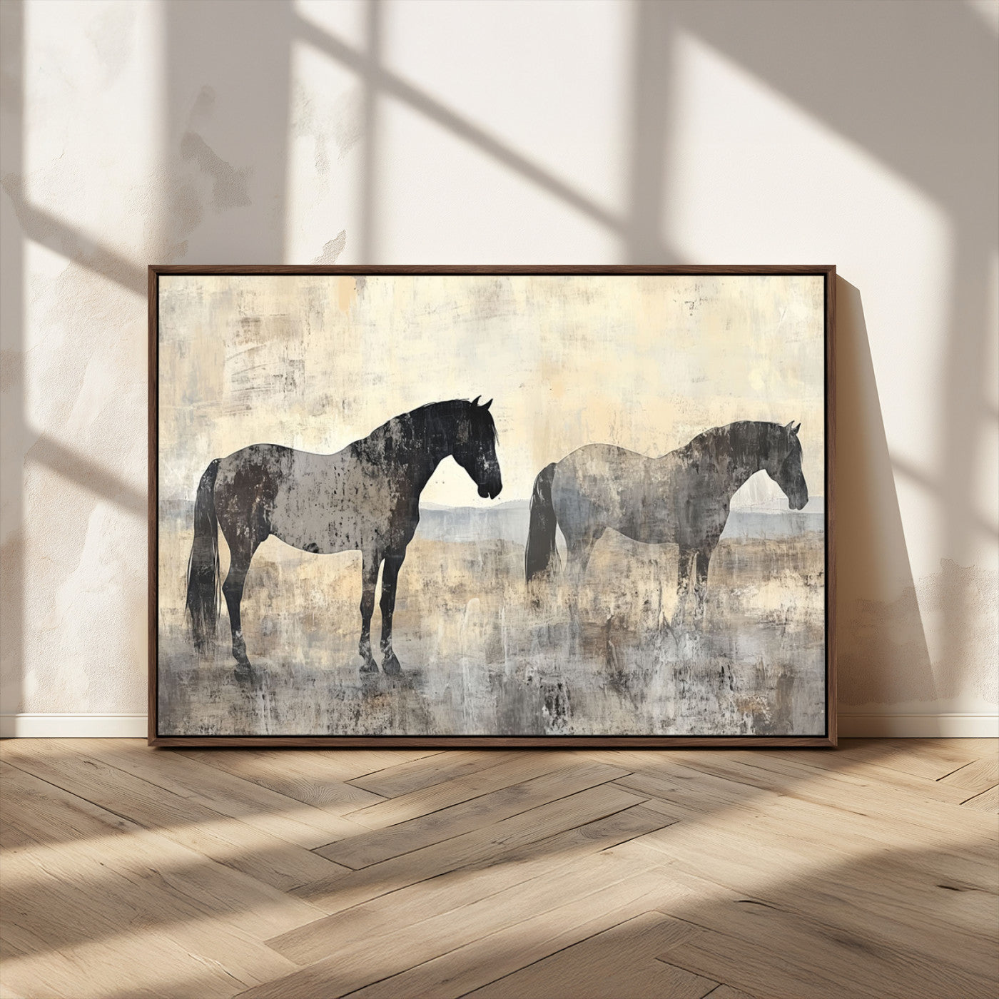 -Vintage Horses Wall Art Canvas Print