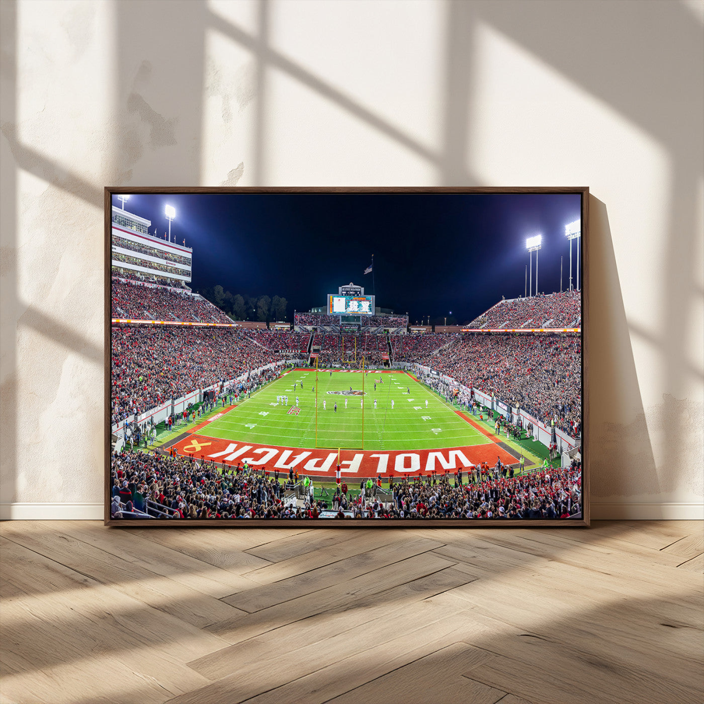 80943-MGV-CV-36X24-Wolfpack Football Team Print - Raleigh Carter-Finley Stadium Wall Art Canvas Print