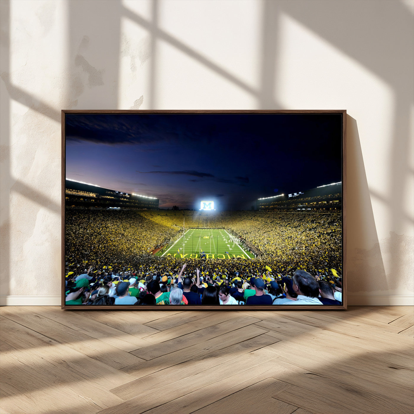 22115-MGV-CV-36X24-University of Michigan Wolverines Football Team Print - Ann Arbor Michigan Stadium Canvas Print