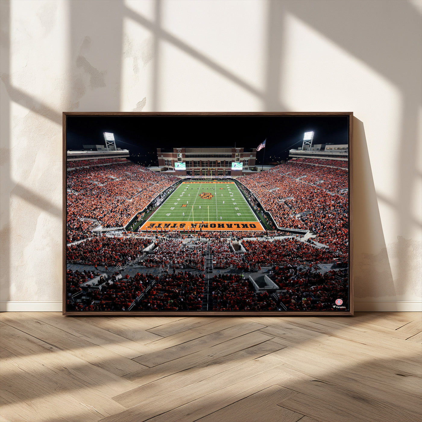 81675-MGV-FC-36X24_Walnut-Boone Pickens Stadium Wall Art Oklahoma State Cowboys Print Framed Sports Canvas Art for Home, Office, Living Room