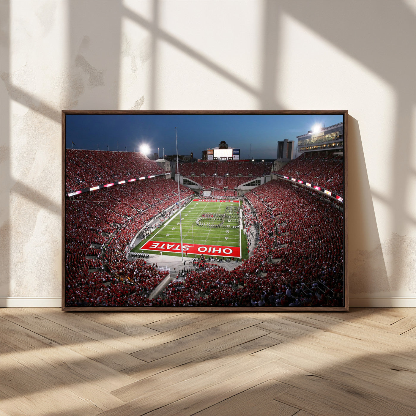 -Ohio State University Buckeyes Football Team Print - Columbus Ohio Stadium Wall Art Canvas Print