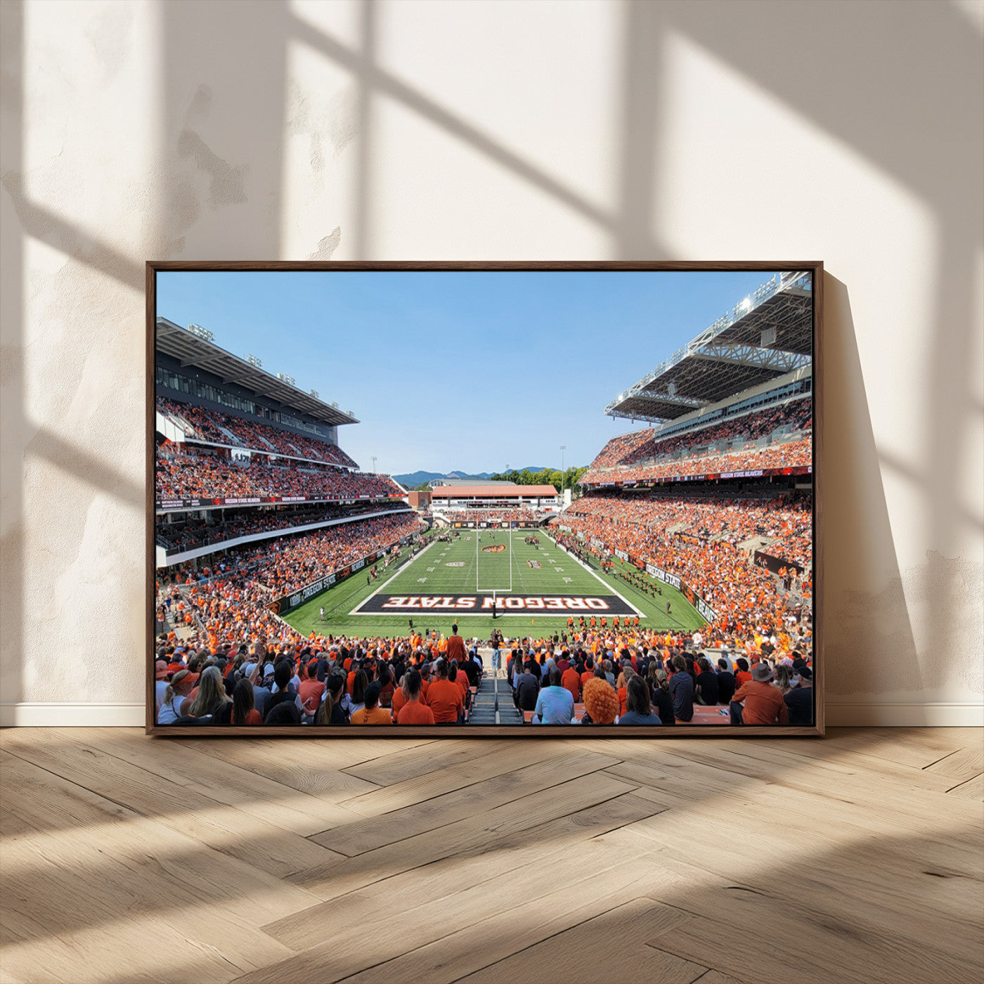 35211-MGV-CV-36X24-Oregon State Beavers Football Team Print - Corvallis Reser Stadium Wall Art Canvas Print