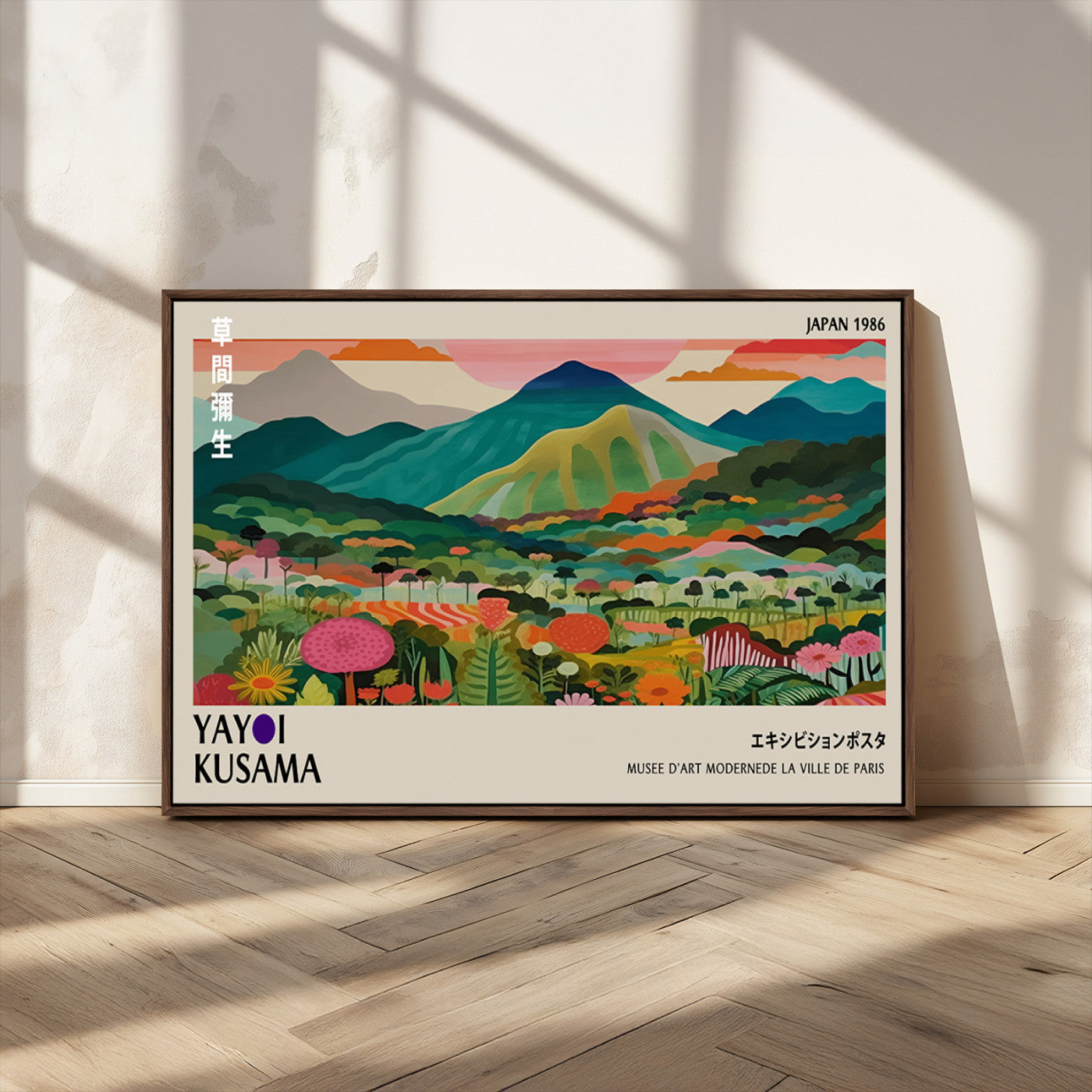 83384-MGV-CV-36X24-Yayoi Kusama Japan 1986 Canvas – Wabi Sabi Japanese Vibrant Abstract Wall Art Contemporary Canvas for Home, Office