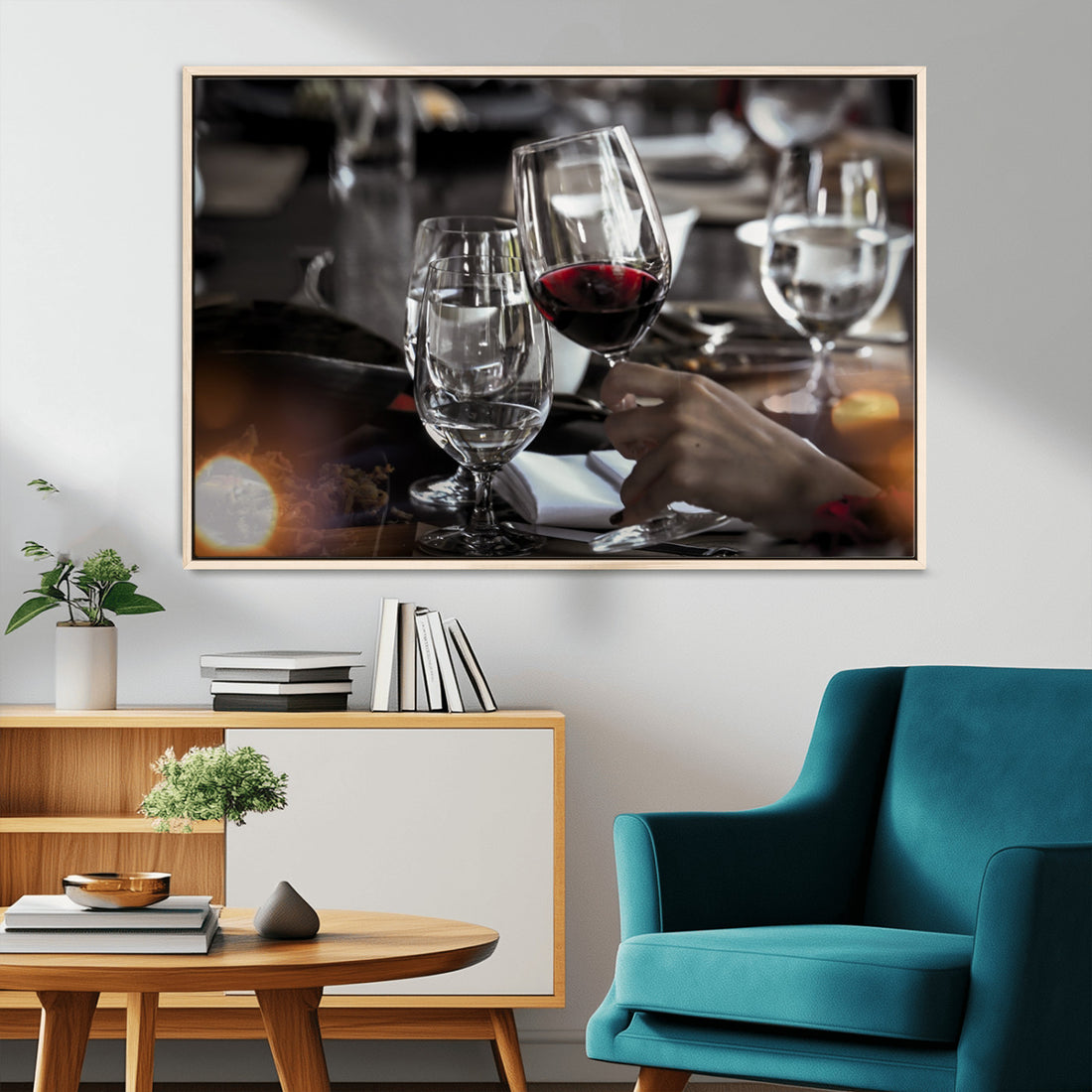 Red Wine and Glass Canvas Print
