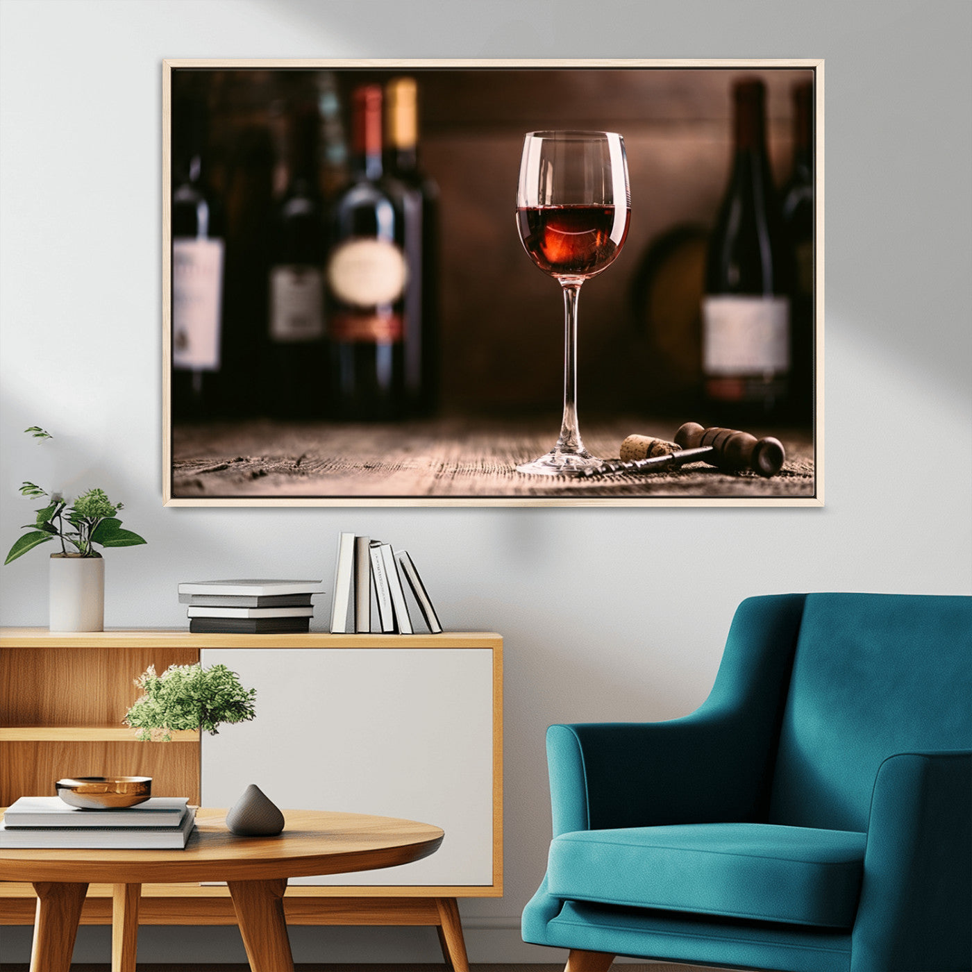 -Red Wine and Bottle Canvas Print