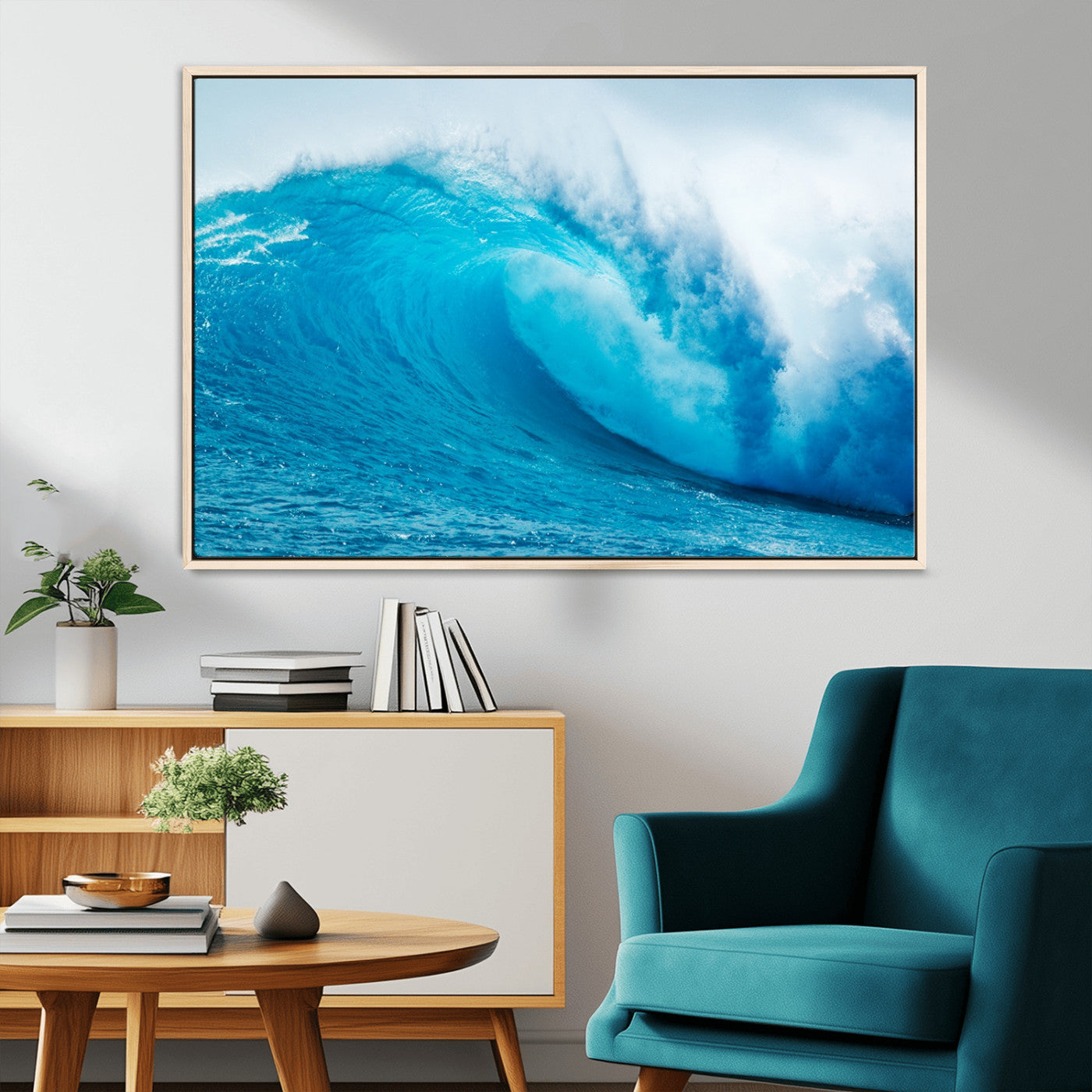 13117-MGV-CV-36X24-Big Ocean Surfing Wave Wall Art Canvas Print
