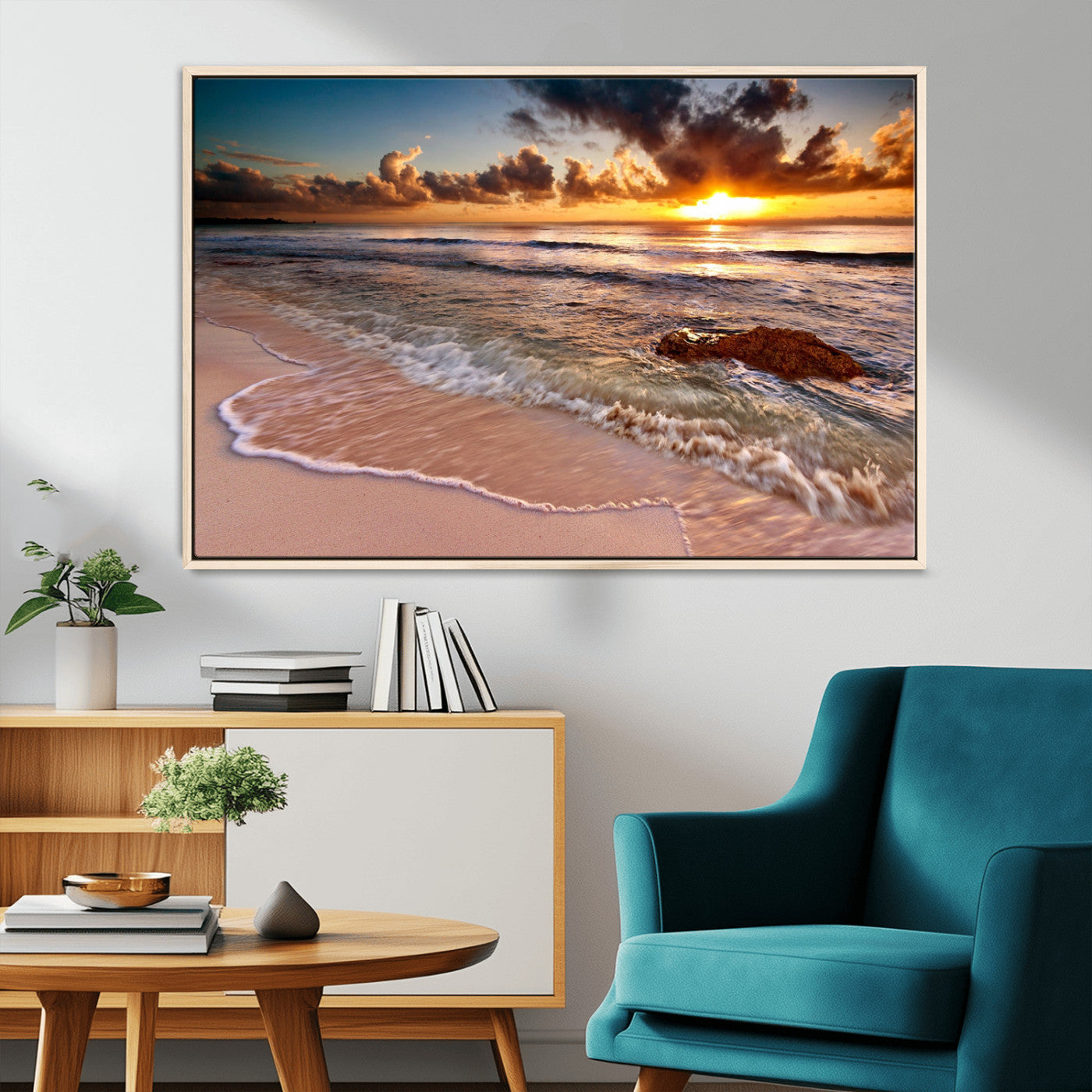 38302-MGV-CV-36X24-Sunset on Ocean Wall Art Canvas Print