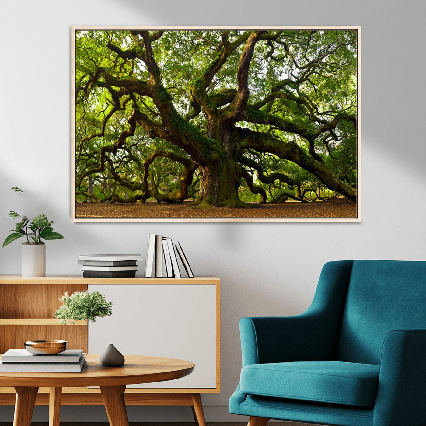 29407-MGV-CV-36X24-Angel Oak Tree Wall Art Canvas Print | Forest Tree Nature Photography Print on Canvas | Large