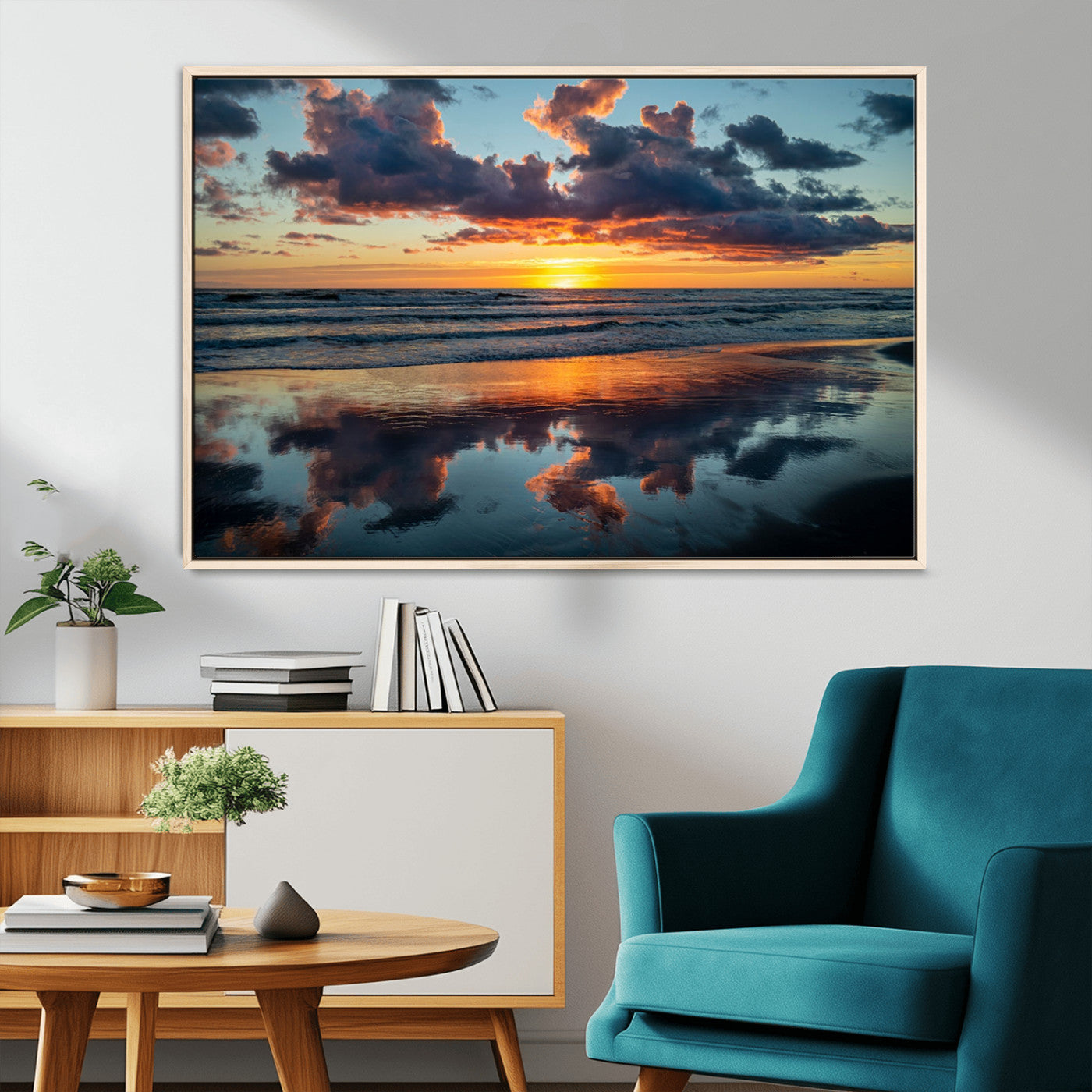 44145-MGV-CV-36X24-Beach Sunset Print - Stunning Ocean Canvas Artwork with Sunset Reflection Design for Elegant Home or