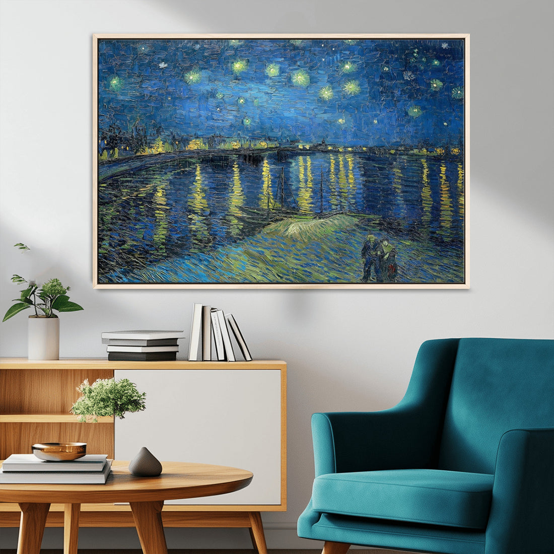 Vincent van Gogh Starry Night over the Rhone Abstract Wall Art Canvas Print