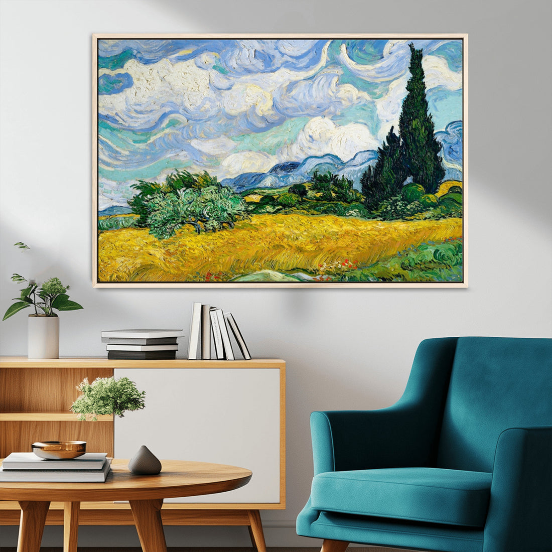 Wheatfield With Cypresses By Van Gogh Painting Wall Art Canvas Print