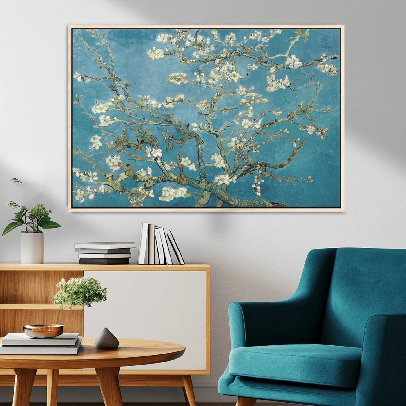 65607-MGV-CV-36X24-Vincent Van Gogh's Almond Blossom Abstract Wall Art Canvas, Van Gogh Almond Blossom Canvas Print