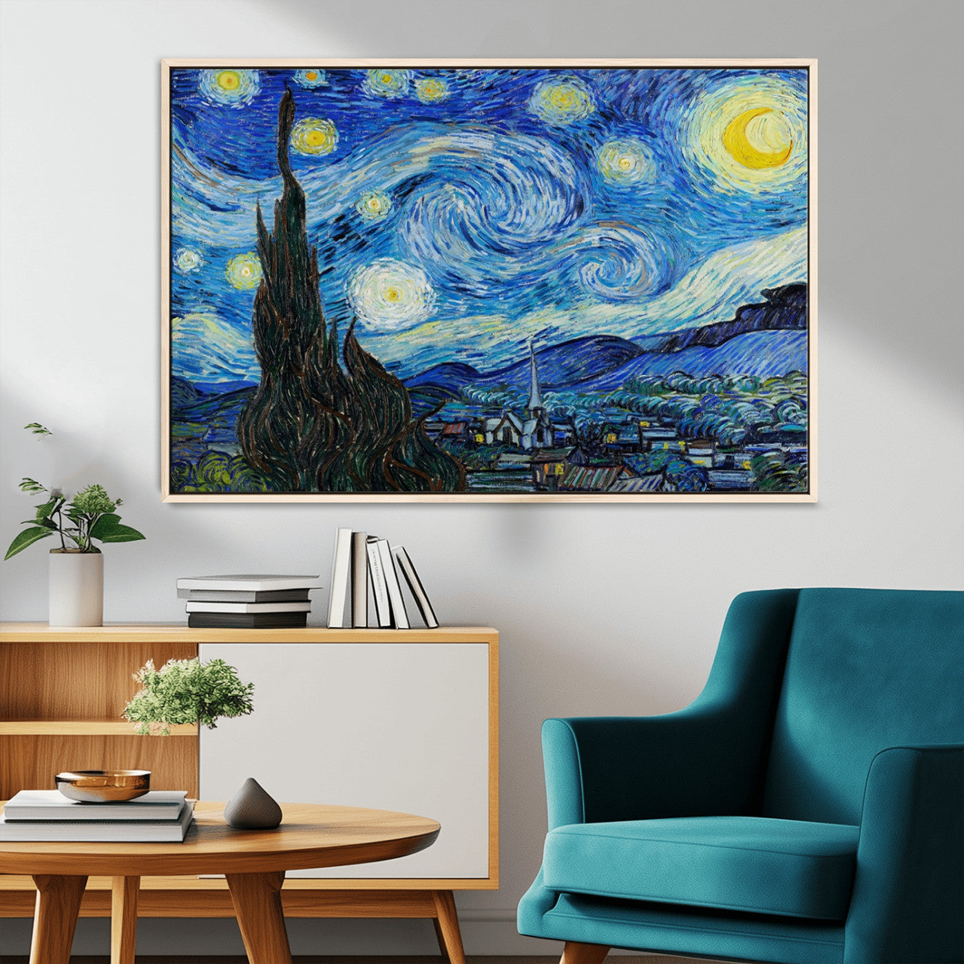 39177-MGV-CV-36X24-Vincent Van Gogh The Starry Night Abstract Wall Art Canvas Print