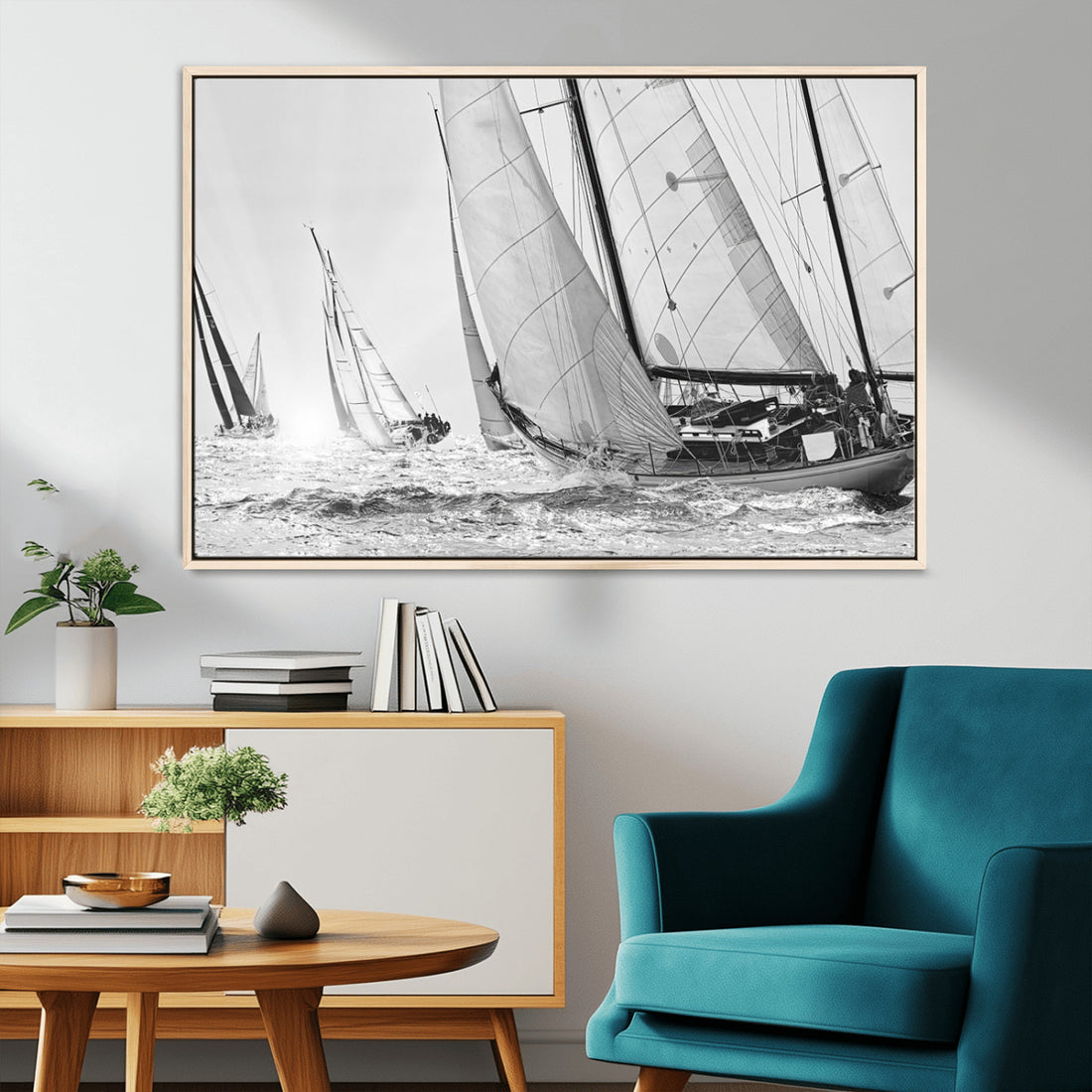 Yacht Sailboat Regatta Canvas Wall Art Print