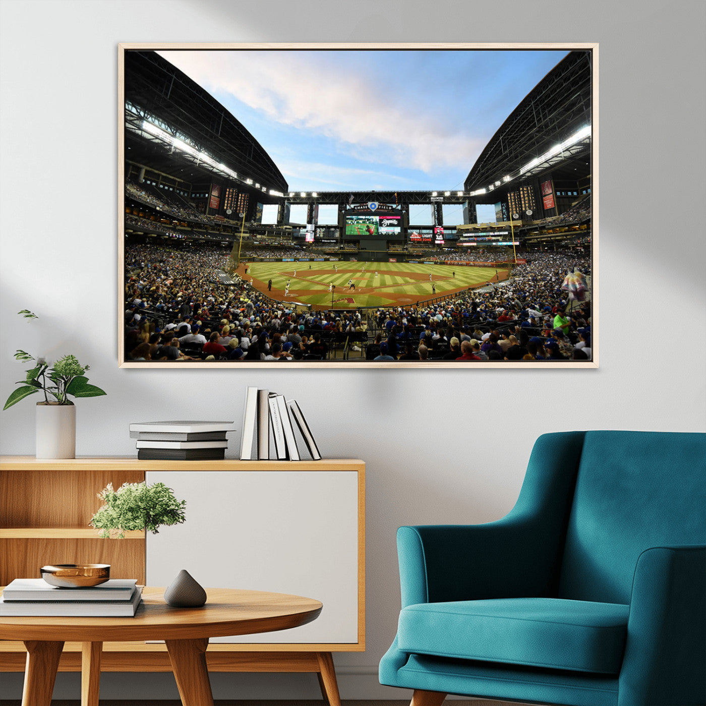 92672-MGV-CV-36X24-Arizona Diamondbacks Team Print - Phoenix Chase Field Stadium Wall Art Canvas Print