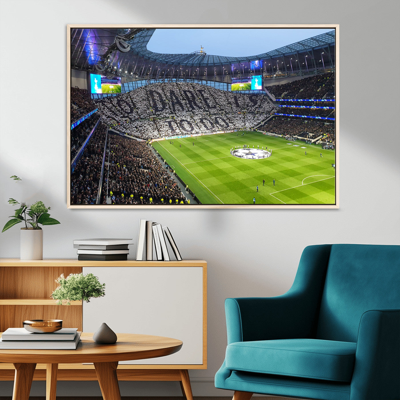 -Tottenham Hotspur Stadium Canvas Print, Match Day Triple Canvas Wall Art - Premier League Football
