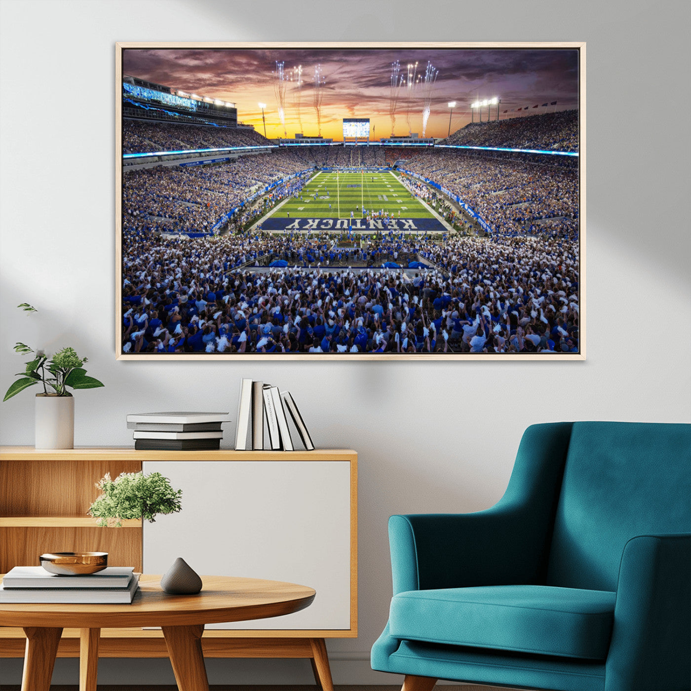 78524-MGV-CV-36X24-Kroger Field Wall Art Print - Kentucky Stadium Wall Art Print - Sunset Football Stadium Wall Decor -