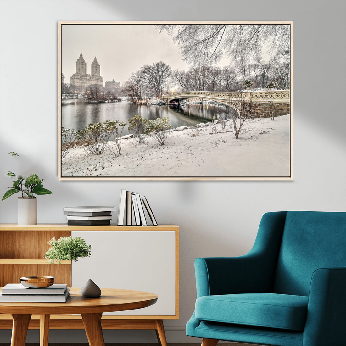 The Bow Bridge in Central Park Canvas Print, The Bow Bridge Canvas Wall Art