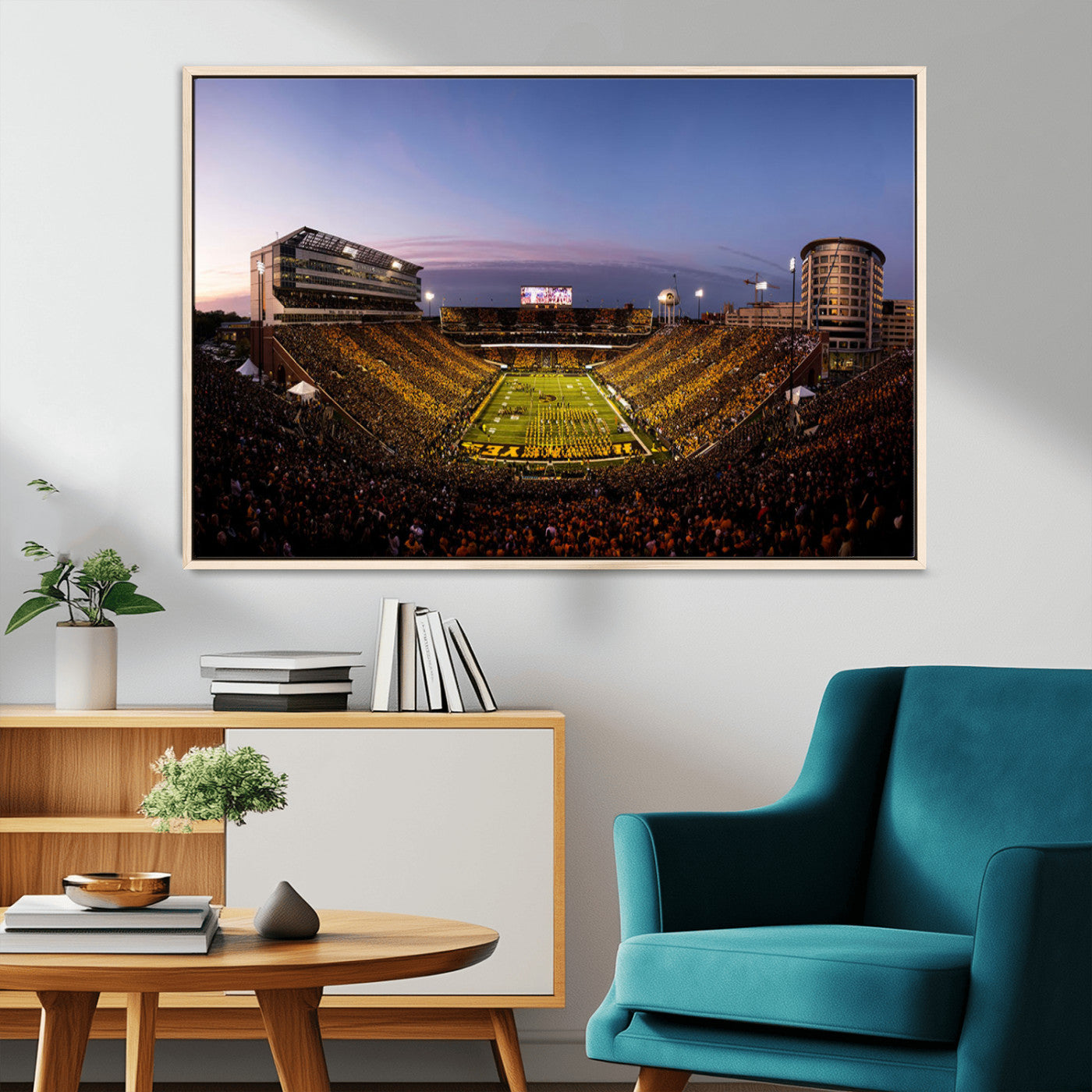 82557-MGV-CV-36X24-Iowa Hawkeyes Kinnick Stadium Wall Art Canvas Print, Framed Iowa Hawkeyes Kinnick Stadium Canvas