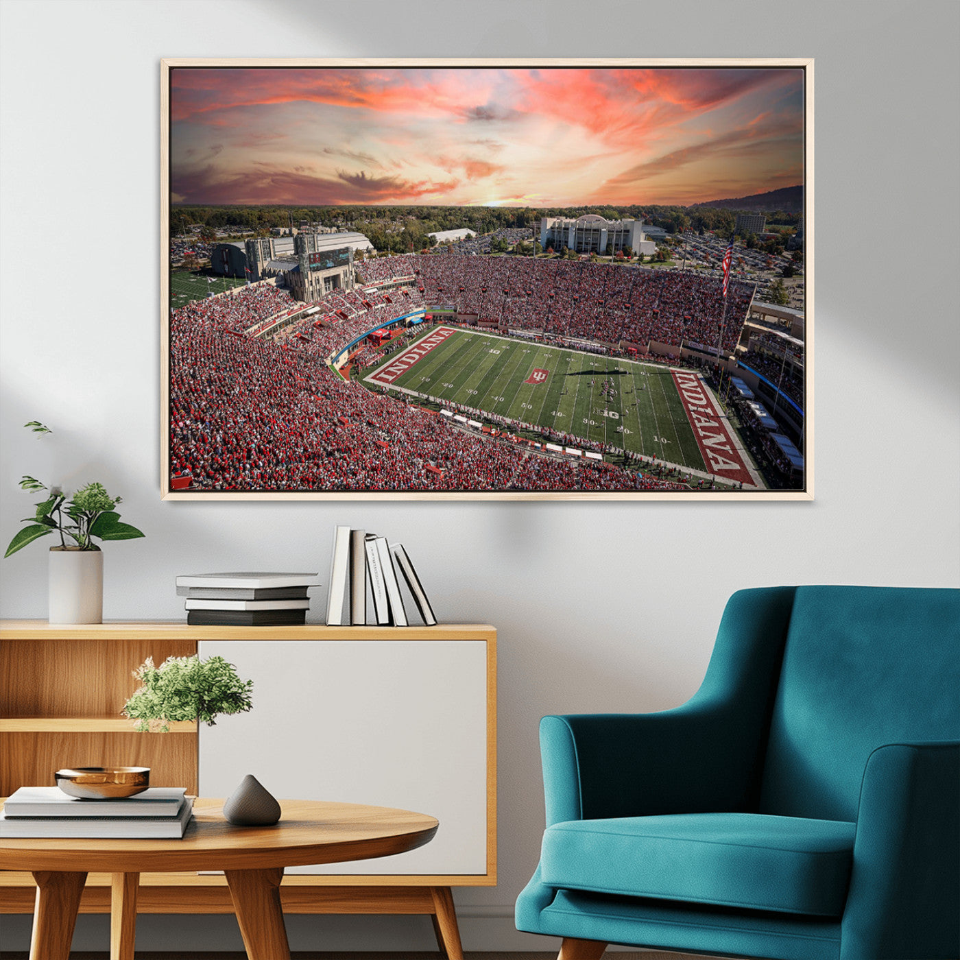 51135-MGV-CV-36X24-Indiana Memorial Stadium Wall Art Canvas Print, Framed Studium Canvas Art, Indiana Memorial Stadium