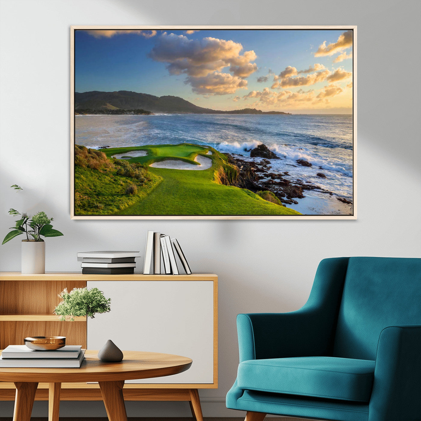 50107048-MGV-CV-36X24-Pebble Beach Golf Links Wall Art Canvas Print – Iconic Coastal Golf Course Artwork for Home, Office, Living Room