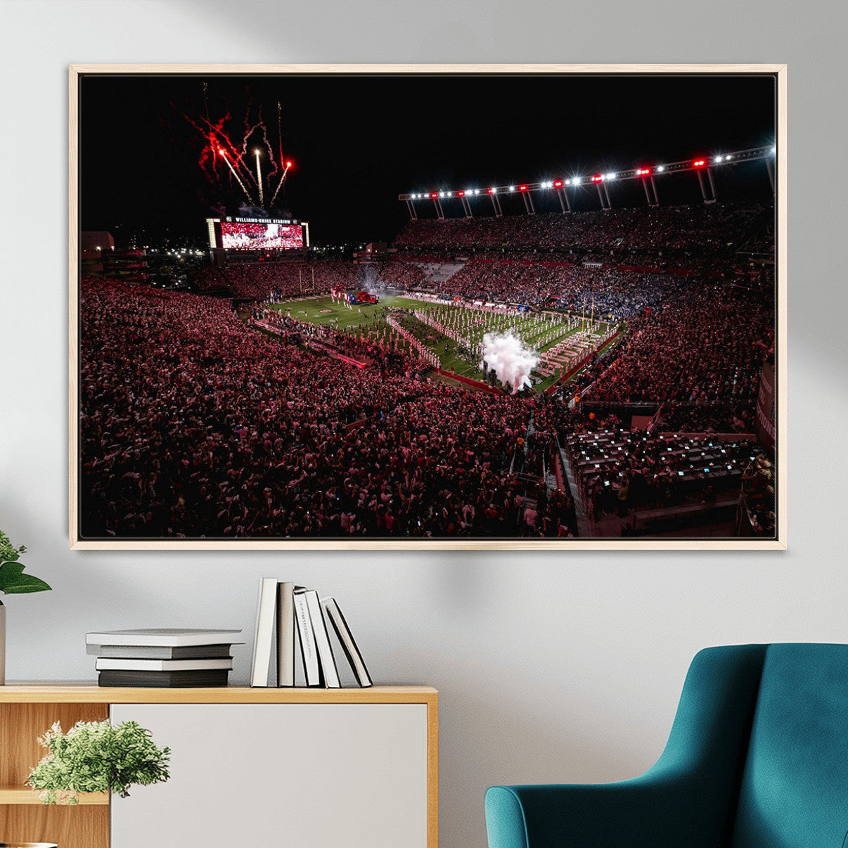 60690191-MGV-FC-36X24 - William Brice Stadium Wall Art Print – Baseball Game Room Artwork Print for Basement Dorm, Home, Office