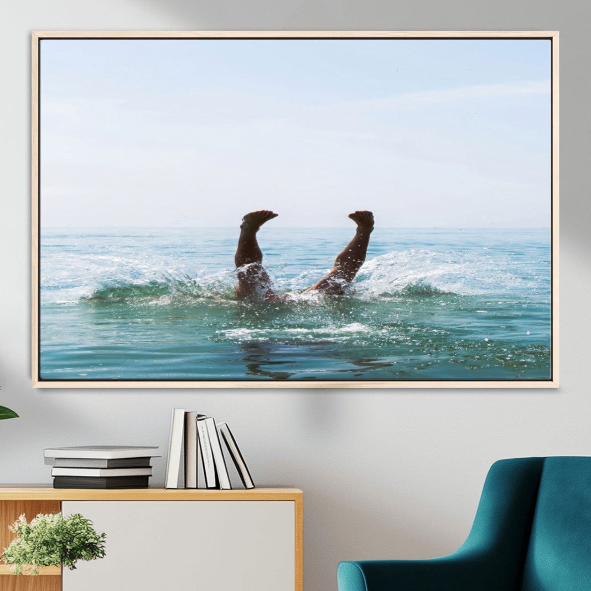 MGV-FC-36X24 - Summer Splash Ocean Photography Print, Vibrant Coastal Wall Art, Beach Vibes Decor, Fun Vacation