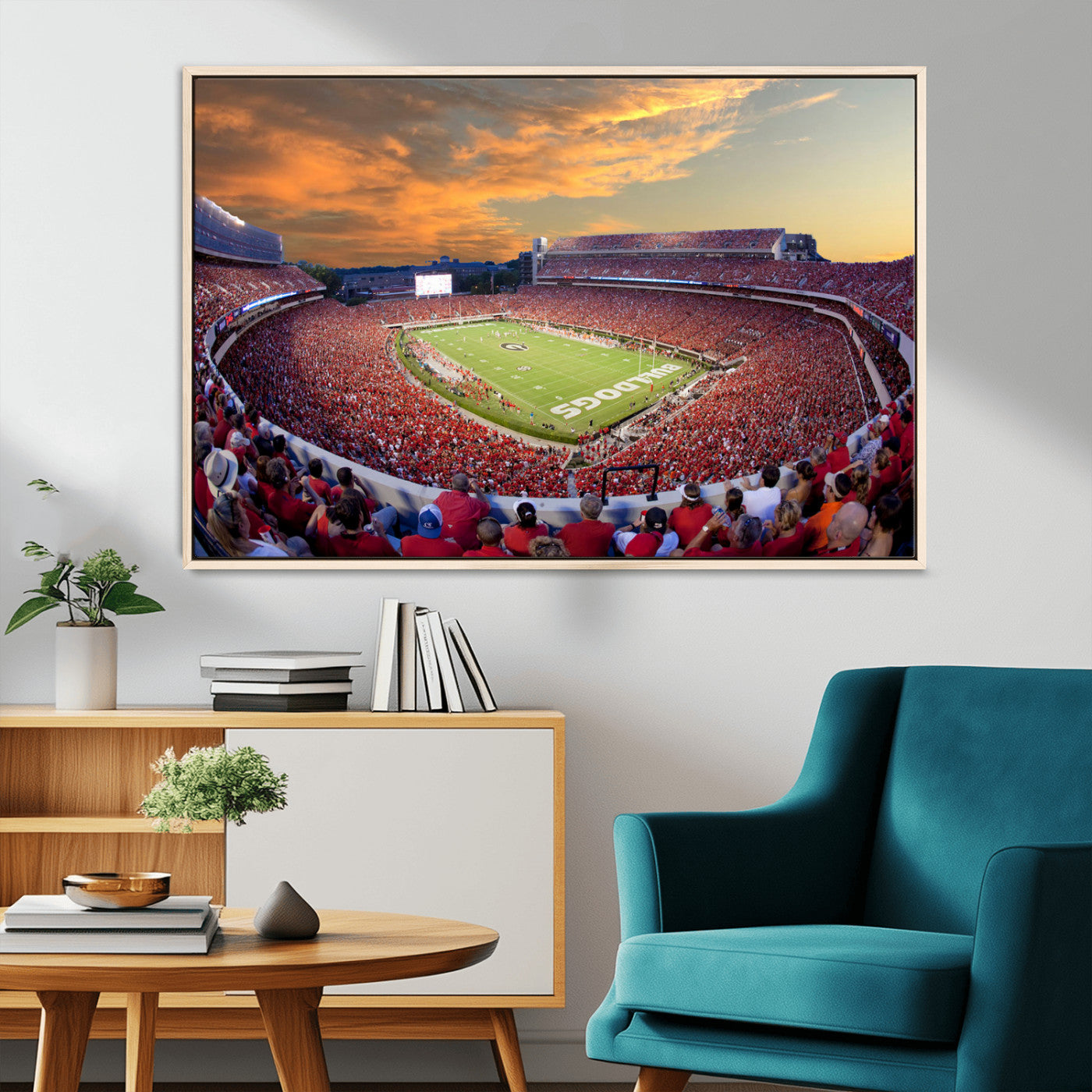 73680988-MGV-FC-36X24-Dooley Stadium Wall Art Print, Sports Arena Canvas Wall Art, Dooley Field at Sanford Stadium Canvas Print, Modern Athletic Field Art Printing