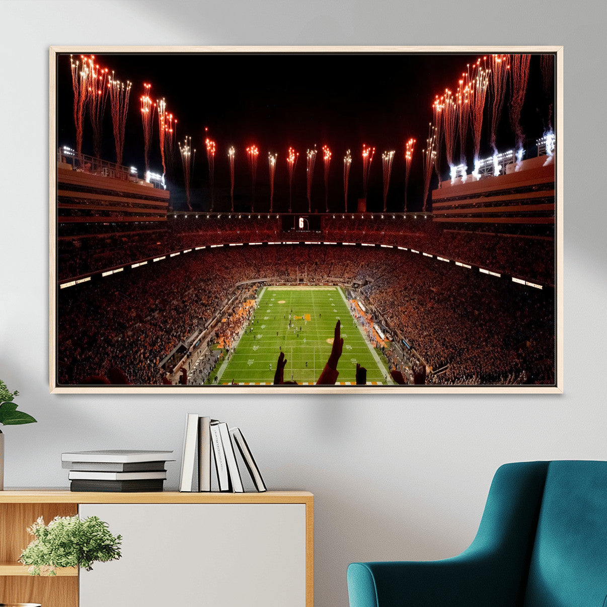 73358115-MGV-FC-36X24 - Tennessee Neyland Stadium Wall Art, Sports Arena Canvas Print, Panoramic Stadium Canvas Artwork for Home, Office