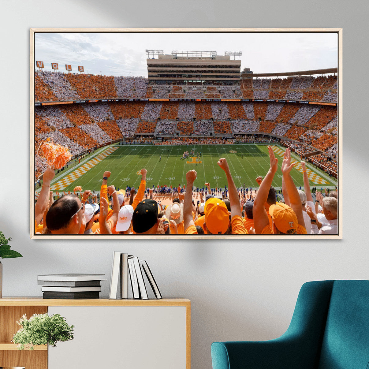 76011417-MGV-FC-36X24 - Tennessee Neyland Stadium Wall Art, Sports Arena Canvas Print, Panoramic Stadium Artwork for Home, Office