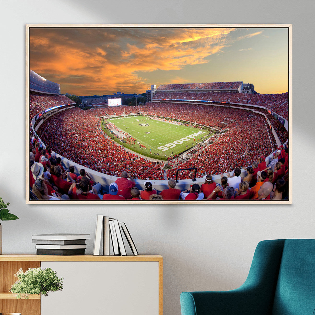 73680988-MGV-FC-36X24 - Dooley Stadium Wall Art, Sports Arena Canvas Print, Dooley Field Sanford Stadium Artwork for Home, Office