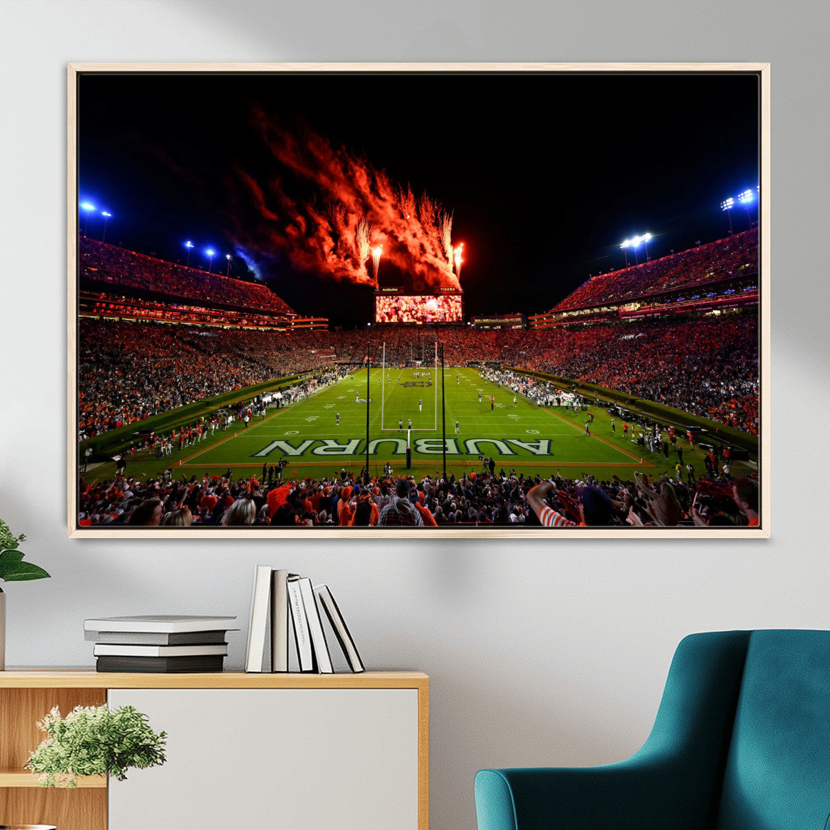 59046876-MGV-CV-36X24-Jordan-Hare Stadium Wall Art Canvas Print, Football Stadium Aerial View, College Sports Art for Man Cave or Game Room (Copy)