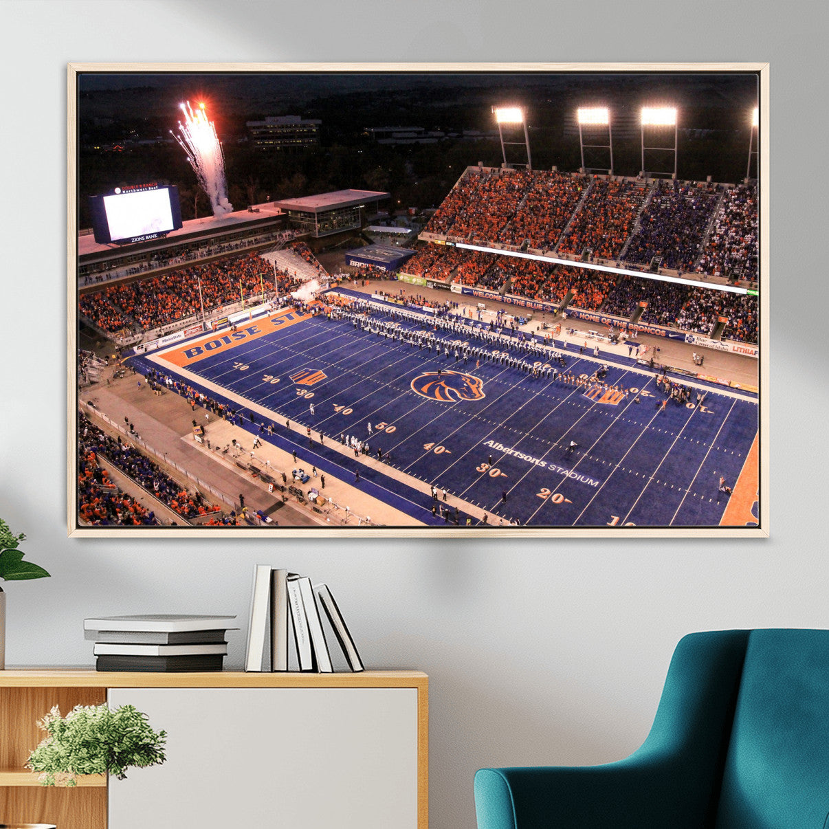 BS1001S-MGV-FC-36X24 - Boise State Broncos Albertsons Stadium Wall Art Canvas Print