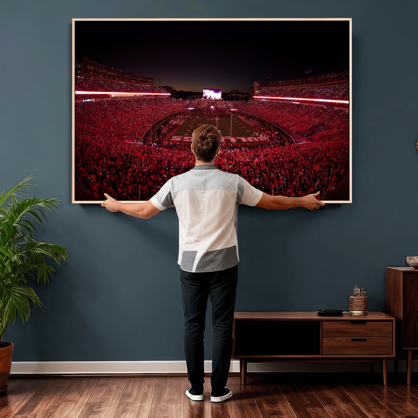 76277124-MGV-CV-36X24 - Sanford Stadium Wall Art Canvas Print – Georgia Bulldogs Football Artwork Print for Home, Office, and Sports Room Decor