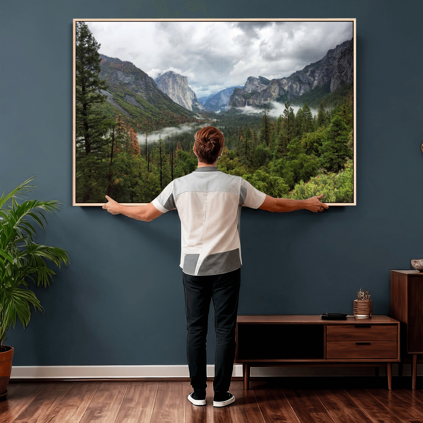 46168759-MGV-CV-36X24 - Yosemite Valley Wall Art Canvas Print, El Capitan Mountain Landscape Nature Wall Decor