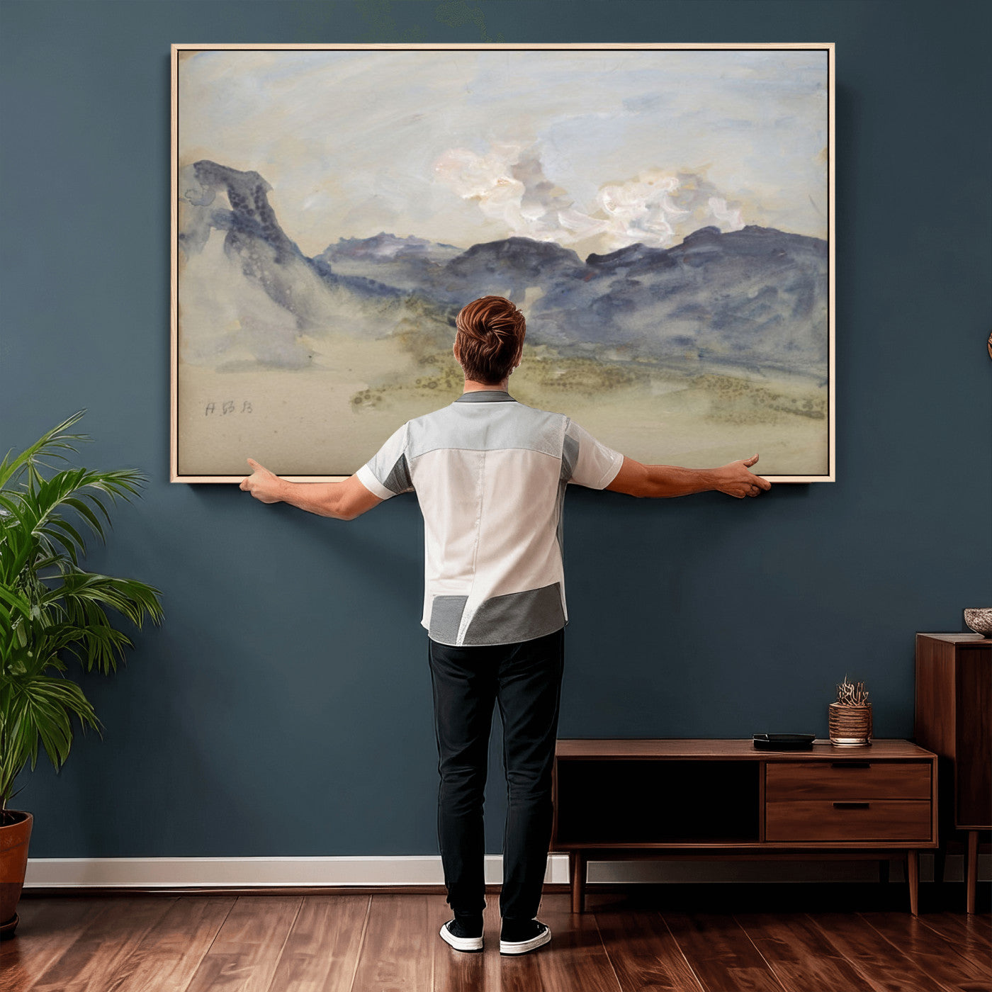 14644686-MGV-CV-36X24 - Alps Hercules Brabazon Brabazon Abstract Wall Art Canvas Print for Modern Home Decor