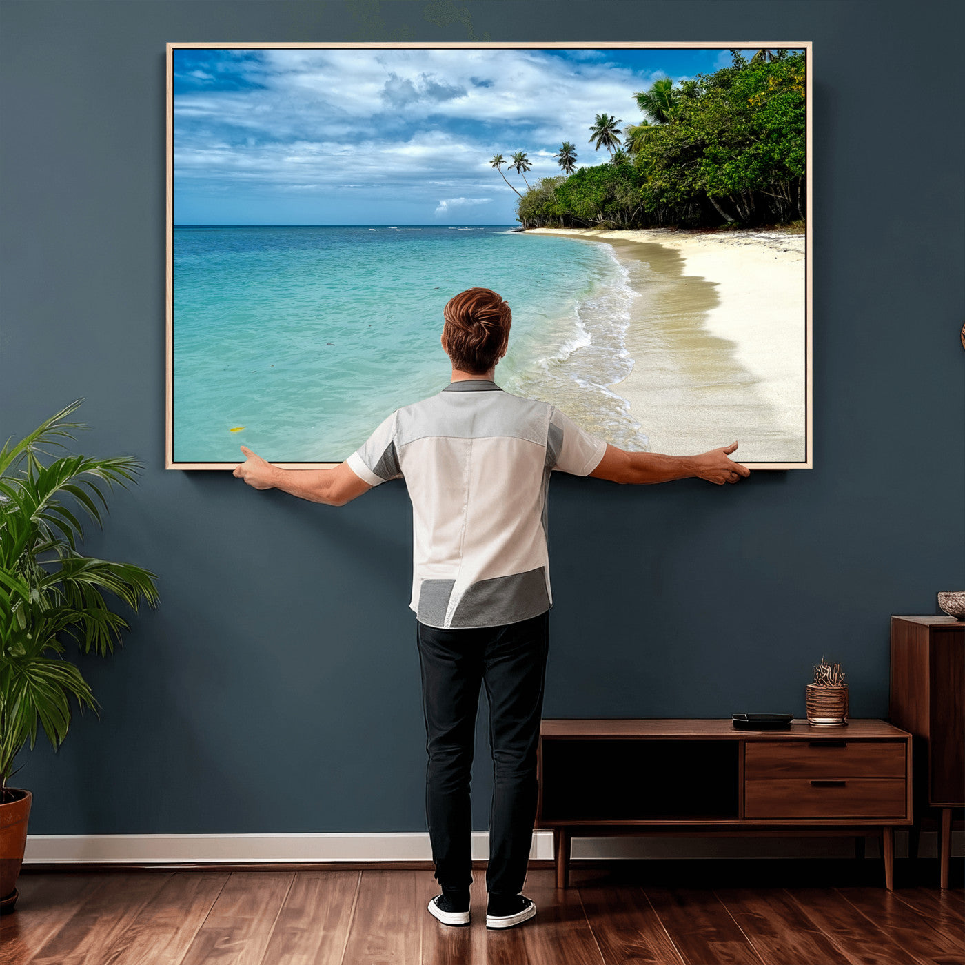 50626792-MGV-CV-36X24 - Puerto Rico Beach Paradise Wall Art – Tropical Coastal Print